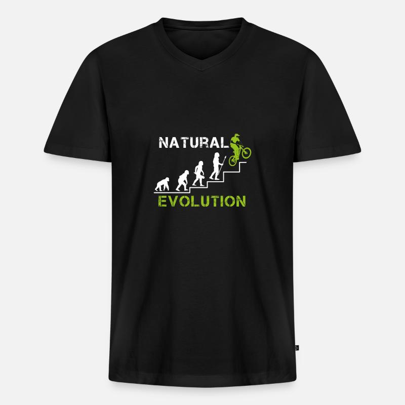 DownHill Evolution - Männer Premium Bio T-Shirt mit V-Ausschnitt - Schwarz