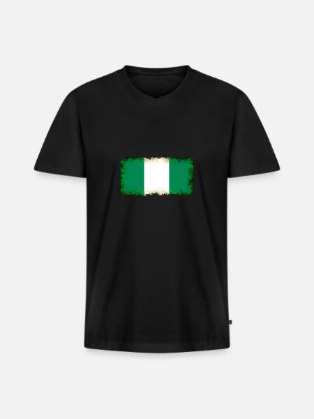 Gift for Nigeria - Men's Premium Organic T-shirt with V-neck - black