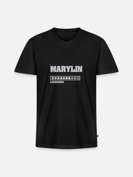 Marylin - Men's Premium Organic T-shirt with V-neck - black
