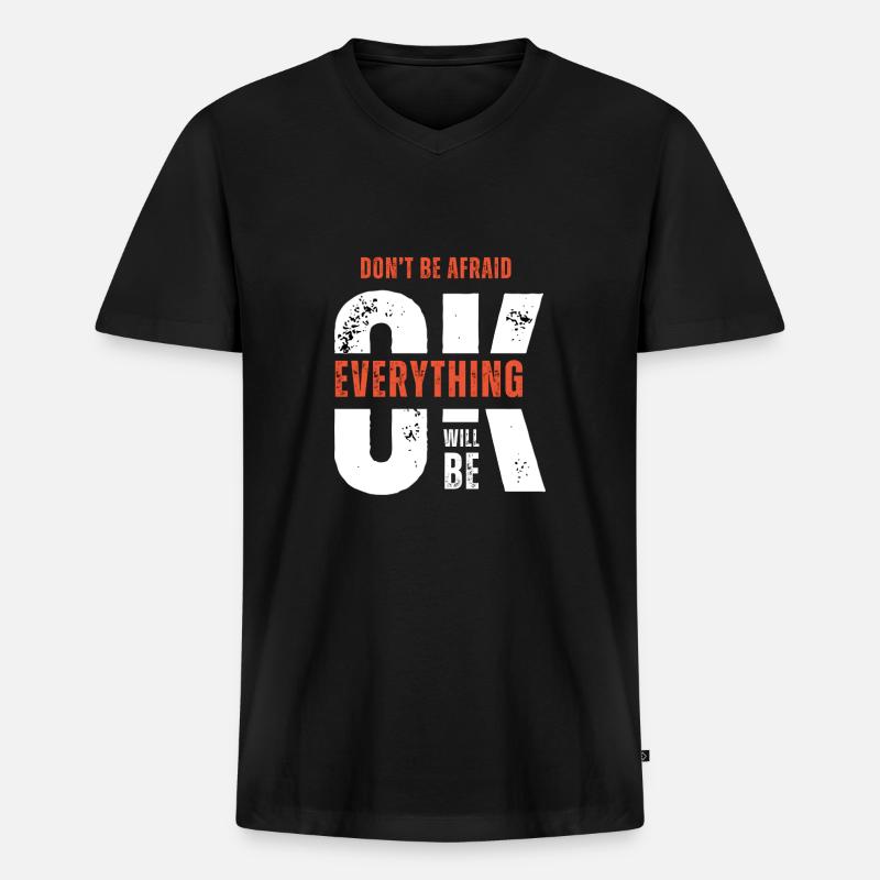 Bleiben Sie stark - Männer Premium Bio T-Shirt mit V-Ausschnitt - Schwarz
