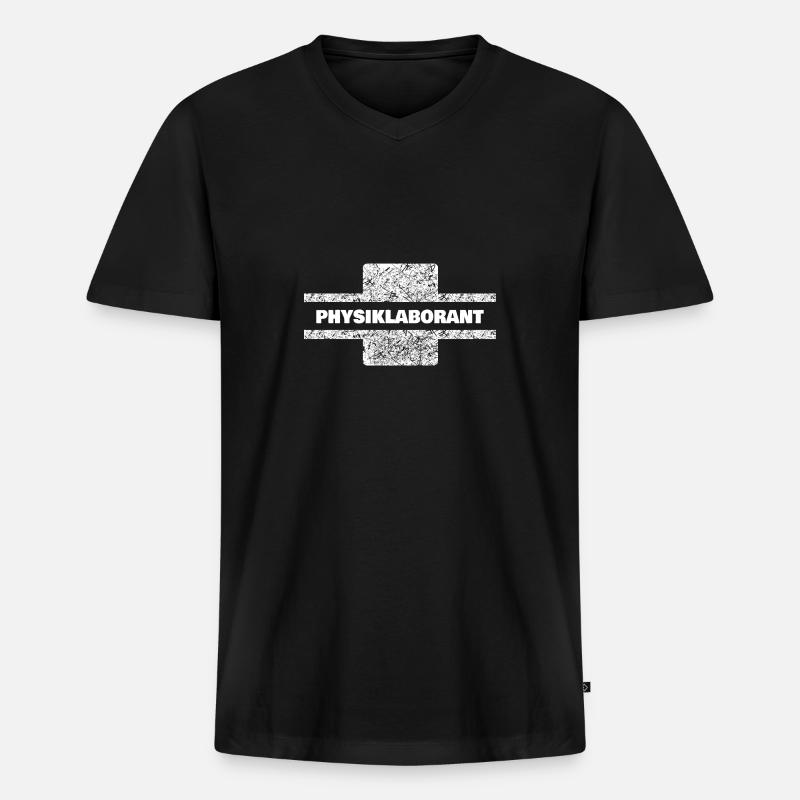 Beruf Physiklaborant - Männer Premium Bio T-Shirt mit V-Ausschnitt - Schwarz