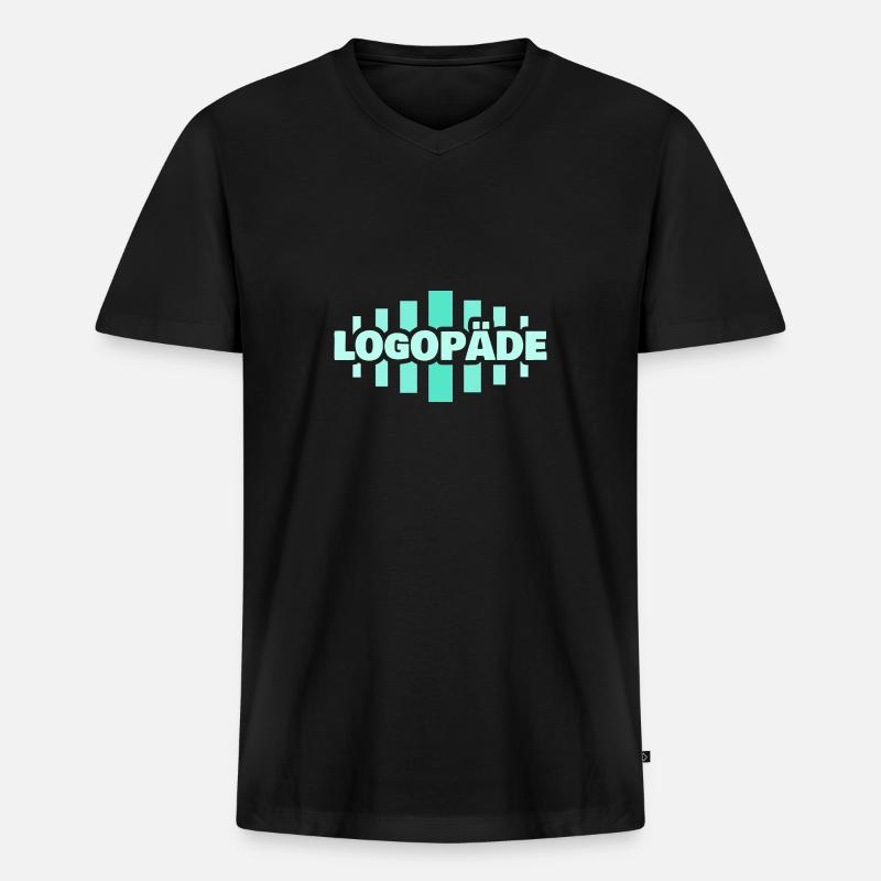 Logopäde - Männer Premium Bio T-Shirt mit V-Ausschnitt - Schwarz