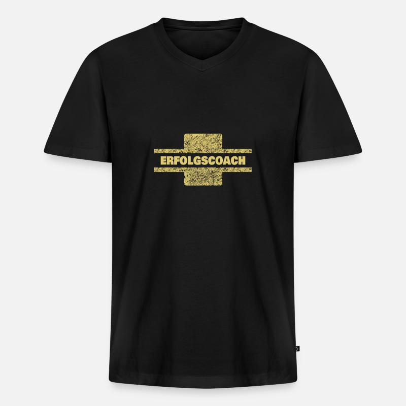 Beruf Erfolgscoach - Männer Premium Bio T-Shirt mit V-Ausschnitt - Schwarz