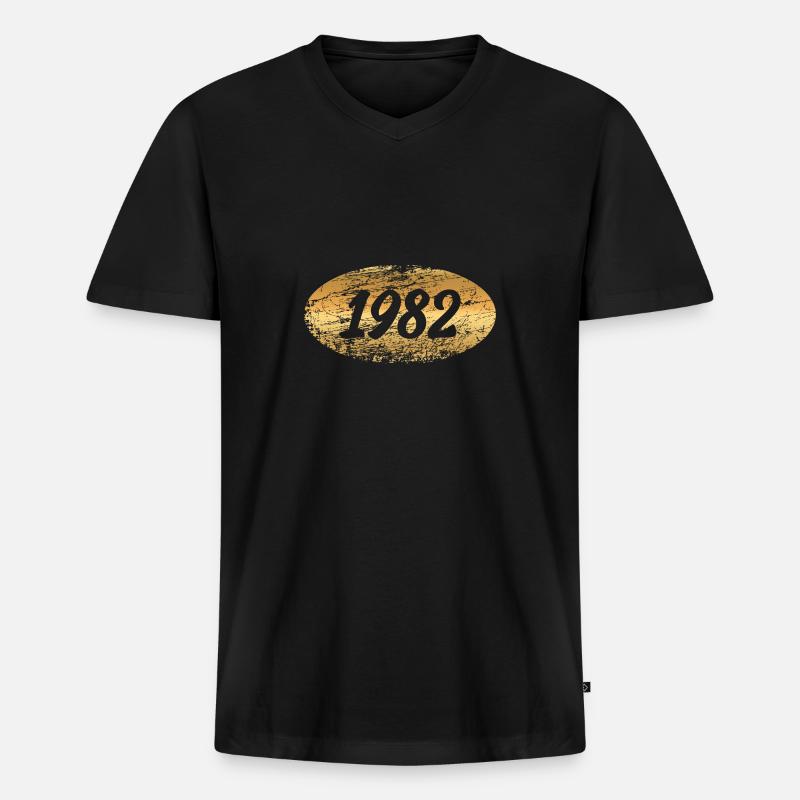 Edelmetall 1982 - Männer Premium Bio T-Shirt mit V-Ausschnitt - Schwarz