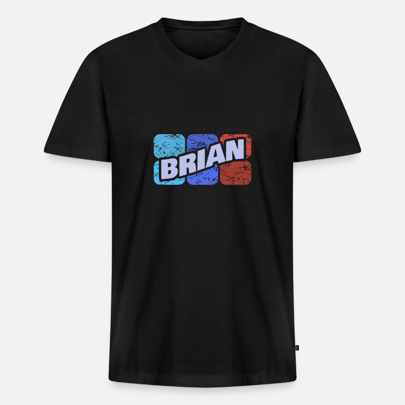 Brian als Brian - Männer Premium Bio T-Shirt mit V-Ausschnitt - Schwarz