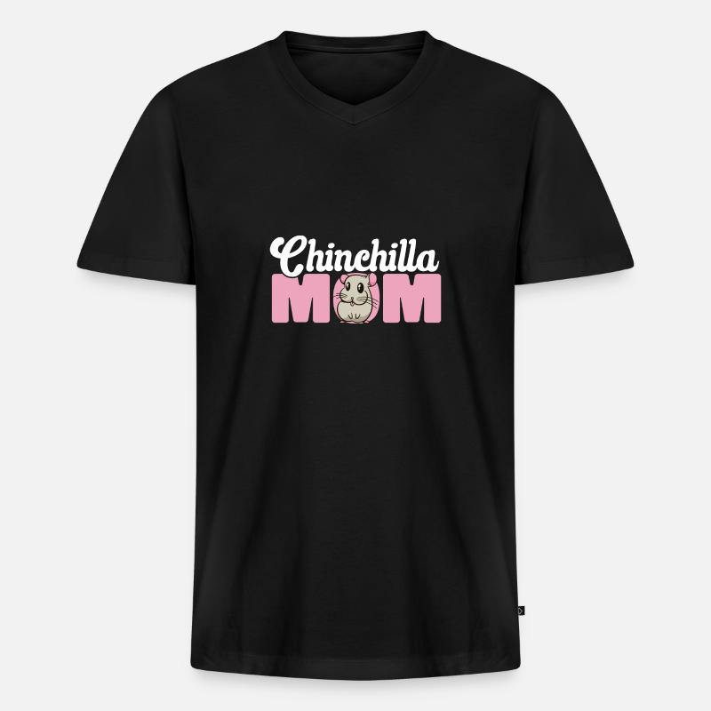 Chinchilla - Männer Premium Bio T-Shirt mit V-Ausschnitt - Schwarz