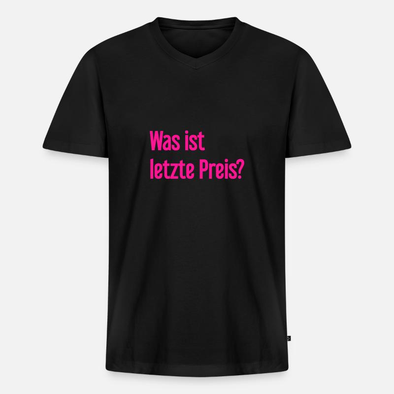 Was ist letzte Preis? - Männer Premium Bio T-Shirt mit V-Ausschnitt - Schwarz