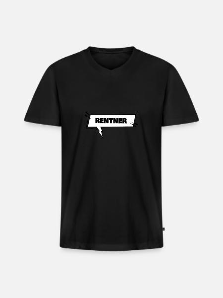 Bildung Rentner - Männer Premium Bio T-Shirt mit V-Ausschnitt - Schwarz