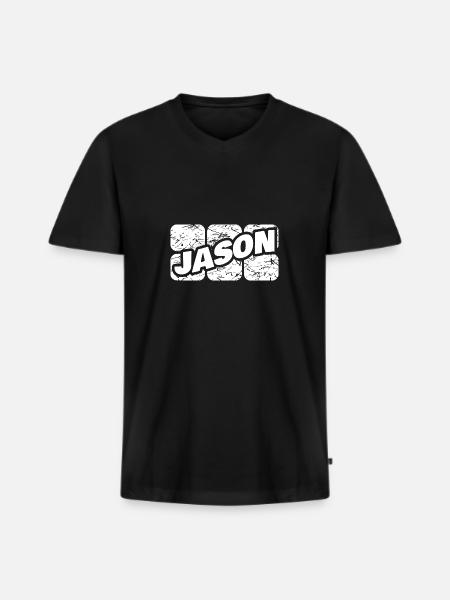 Jason - T-shirt encolure en V Premium bio Homme - noir