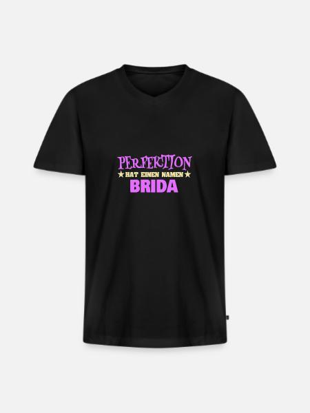Geschenk für Brida - Männer Premium Bio T-Shirt mit V-Ausschnitt - Schwarz