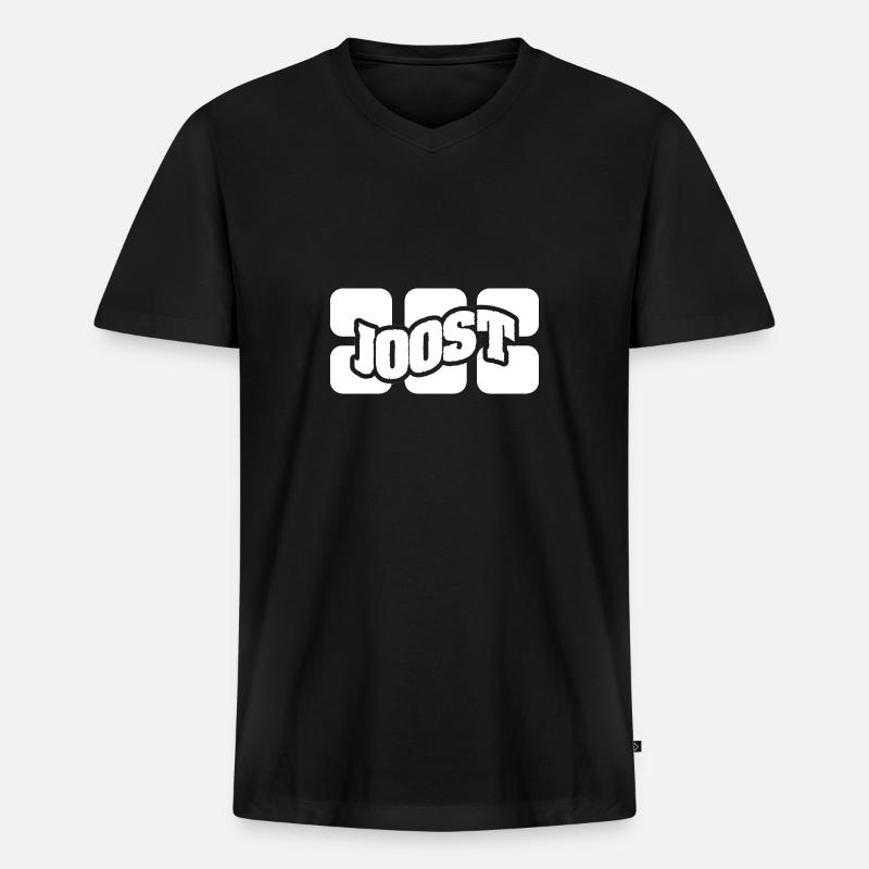 Joost - Männer Premium Bio T-Shirt mit V-Ausschnitt - Schwarz