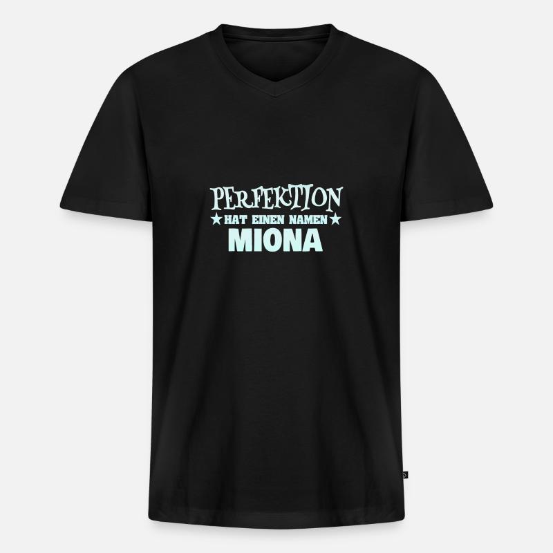 Frauenname Miona - Männer Premium Bio T-Shirt mit V-Ausschnitt - Schwarz