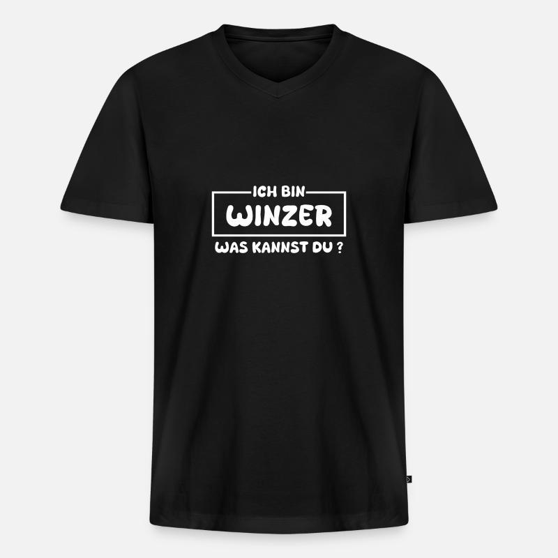 Beruf Winzer - Männer Premium Bio T-Shirt mit V-Ausschnitt - Schwarz