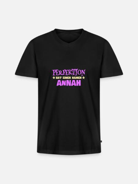 Woman's name Annah - Men's Premium Organic T-shirt with V-neck - black