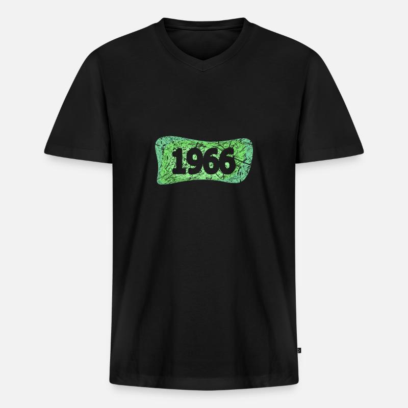 1966 1966 - Männer Premium Bio T-Shirt mit V-Ausschnitt - Schwarz