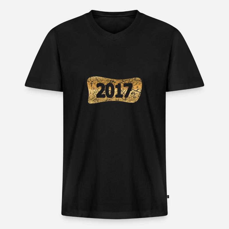 Edelmetall 2017 - Männer Premium Bio T-Shirt mit V-Ausschnitt - Schwarz