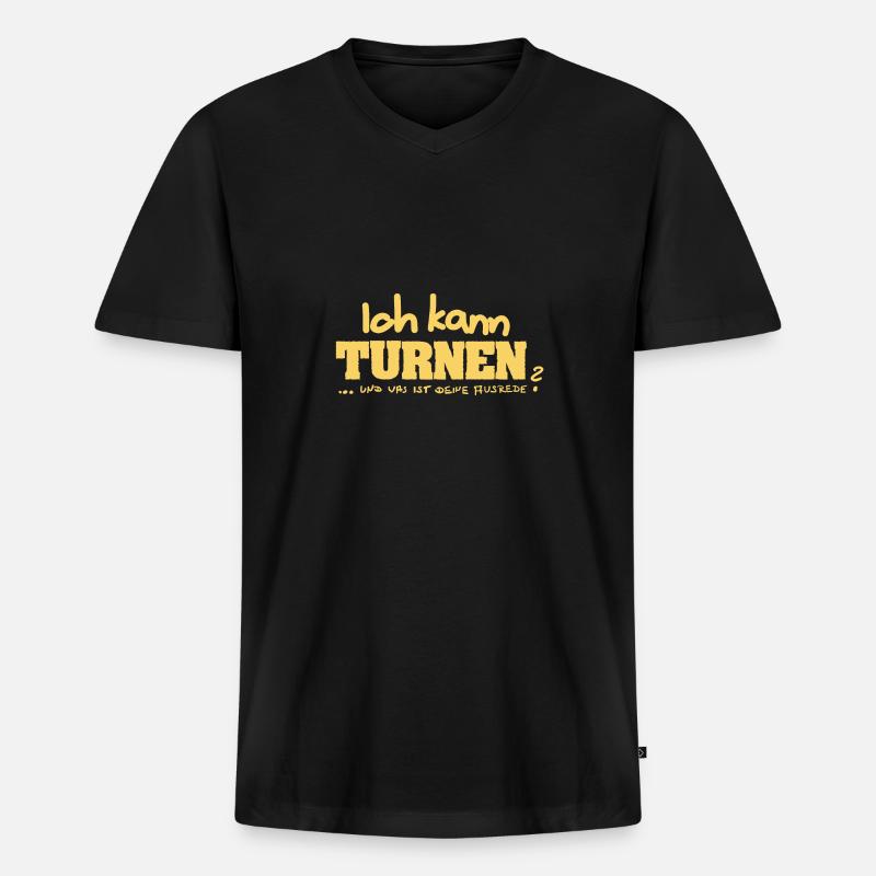 Turnen - Männer Premium Bio T-Shirt mit V-Ausschnitt - Schwarz