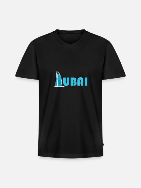 Dubai Skyline - Men's Premium Organic T-shirt with V-neck - black