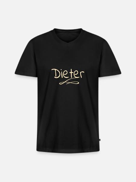 Dieter - Men's Premium Organic T-shirt with V-neck - black