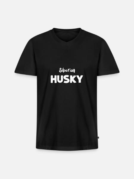 Siberian Husky - Dogs - Men's Premium Organic T-shirt with V-neck - black