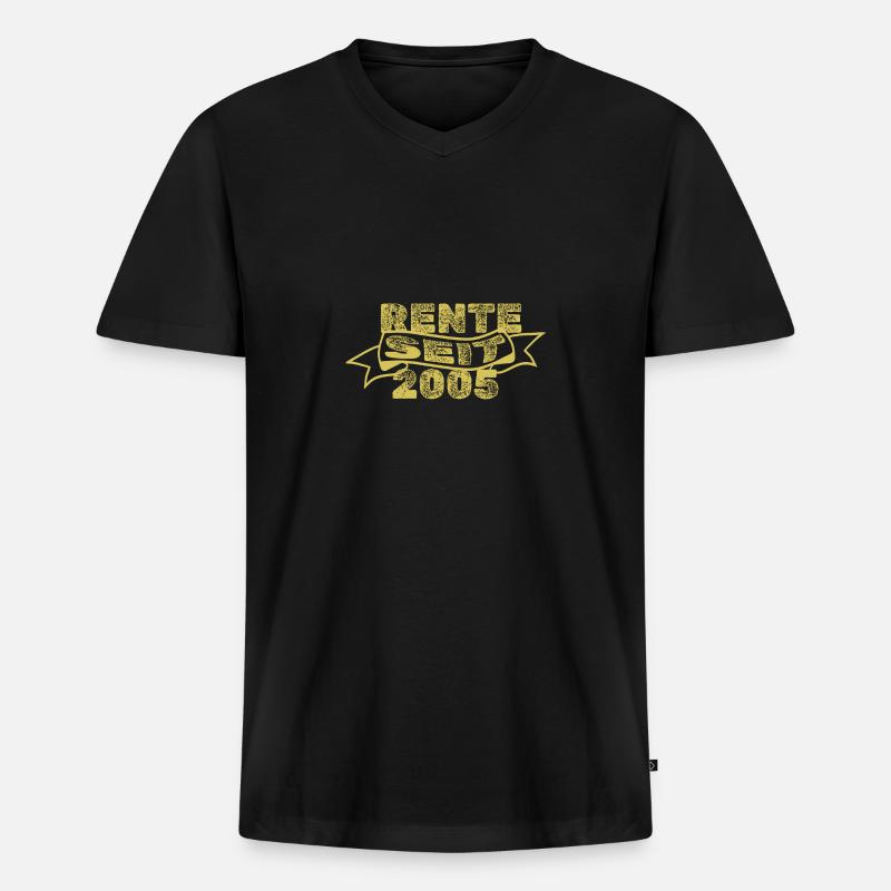 2005 - Männer Premium Bio T-Shirt mit V-Ausschnitt - Schwarz