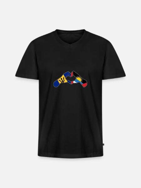 Drapeau d’Antigua-et-Barbuda - T-shirt encolure en V Premium bio Homme - noir