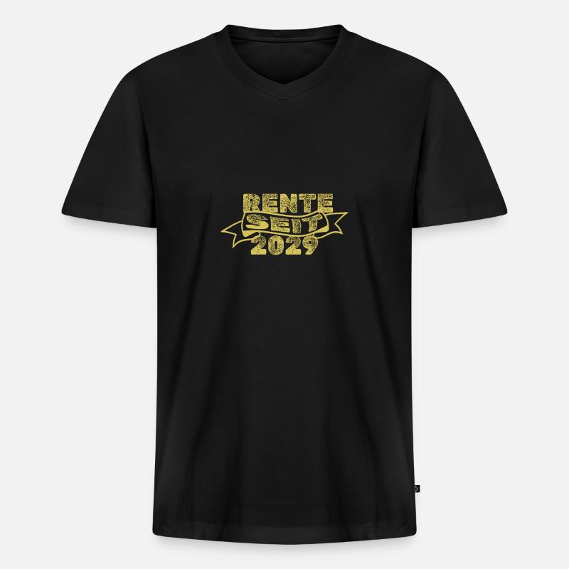 2029 - Männer Premium Bio T-Shirt mit V-Ausschnitt - Schwarz