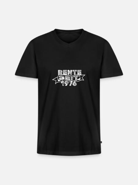 Rentner 1976 - Männer Premium Bio T-Shirt mit V-Ausschnitt - Schwarz