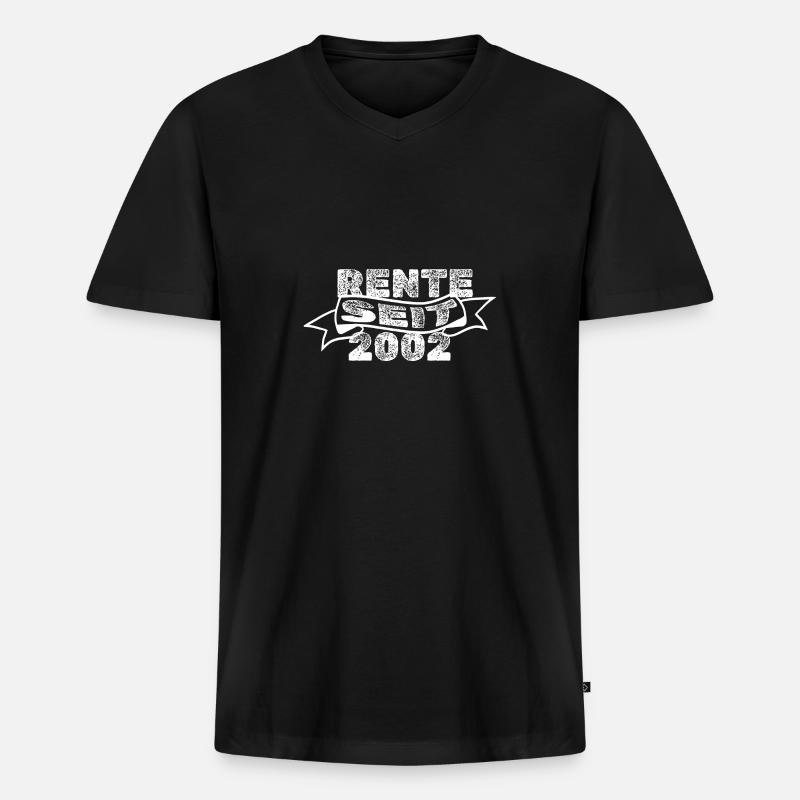 2002 - Männer Premium Bio T-Shirt mit V-Ausschnitt - Schwarz