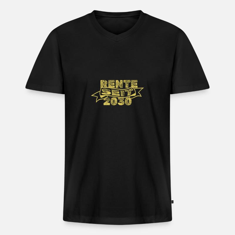 2030 2030 - Männer Premium Bio T-Shirt mit V-Ausschnitt - Schwarz
