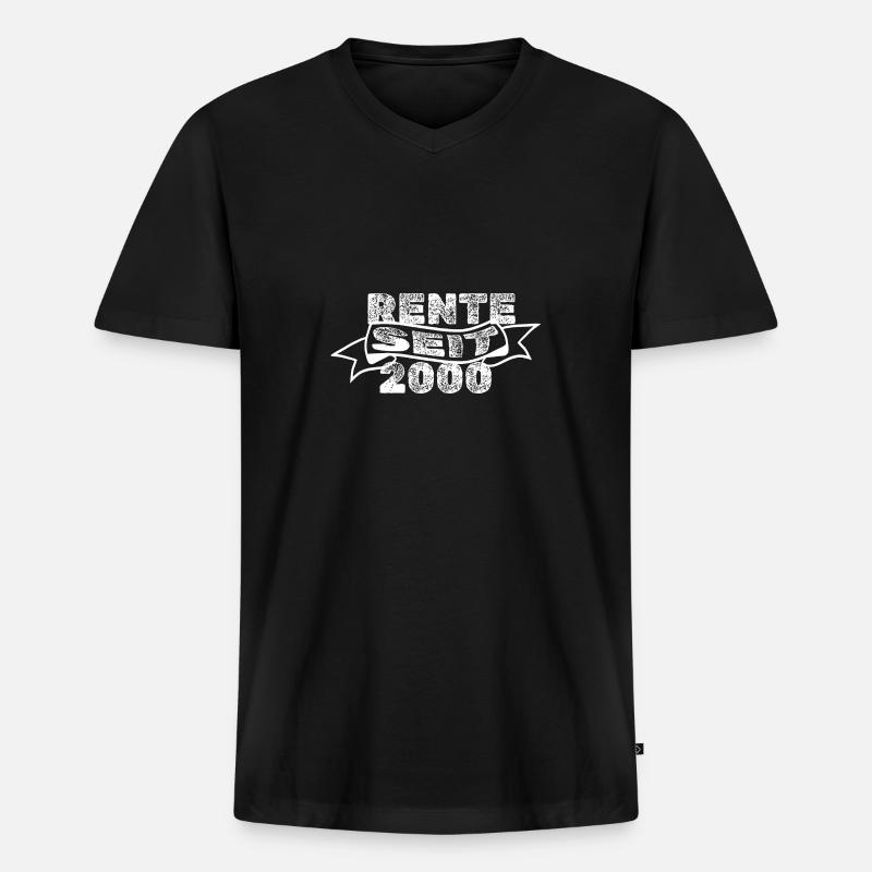 2000 - Männer Premium Bio T-Shirt mit V-Ausschnitt - Schwarz