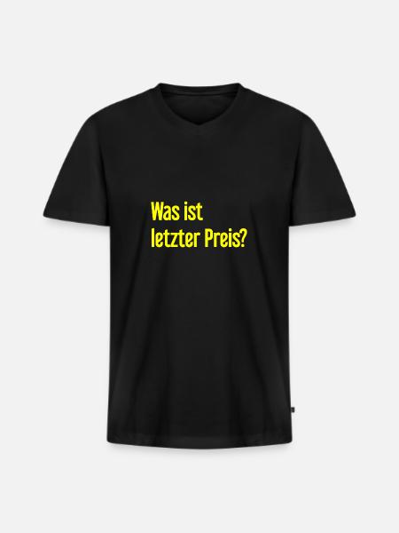 What is last price? - Men's Premium Organic T-shirt with V-neck - black