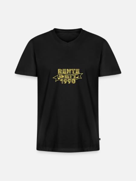 1990 - Men's Premium Organic T-shirt with V-neck - black