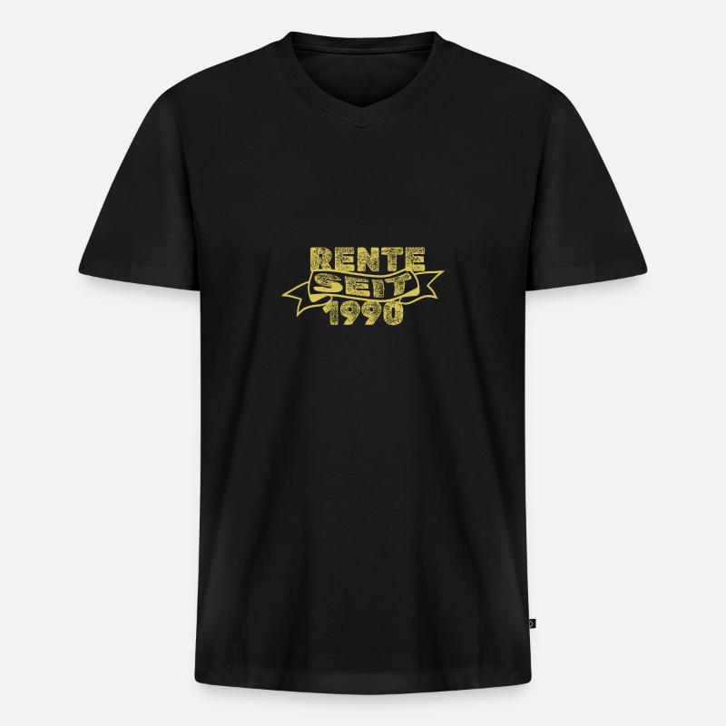 1990 - Männer Premium Bio T-Shirt mit V-Ausschnitt - Schwarz