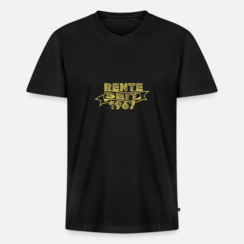 1967 - Männer Premium Bio T-Shirt mit V-Ausschnitt - Schwarz