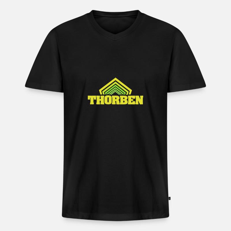 Vorname Thorben - Männer Premium Bio T-Shirt mit V-Ausschnitt - Schwarz
