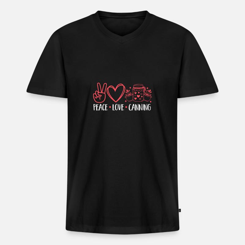 Einmachen Einkochen Lebensmitteln Konservieren - Männer Premium Bio T-Shirt mit V-Ausschnitt - Schwarz