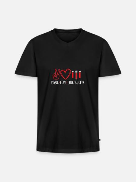 Phlebotomy Blood Draw Blood Nurse - Men's Premium Organic T-shirt with V-neck - black