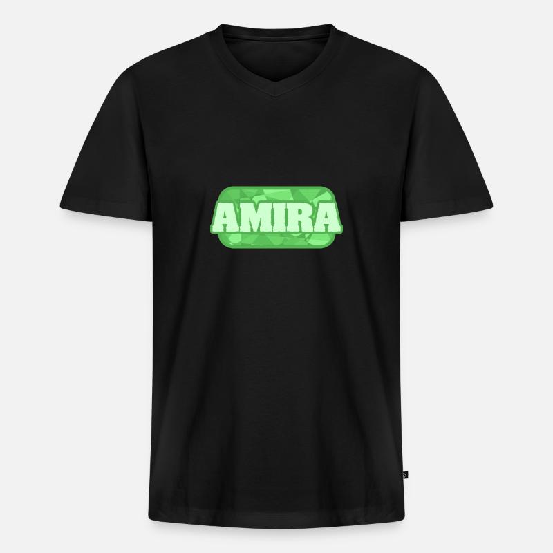 Gesundheit Amira - Männer Premium Bio T-Shirt mit V-Ausschnitt - Schwarz
