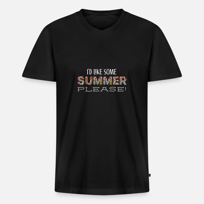 summer please ws - Männer Premium Bio T-Shirt mit V-Ausschnitt - Schwarz