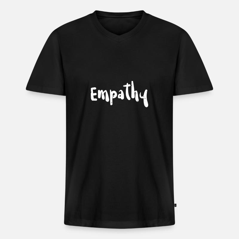 Empathy - Kindness - Männer Premium Bio T-Shirt mit V-Ausschnitt - Schwarz