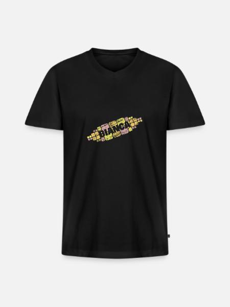 Mère Bianca - T-shirt encolure en V Premium bio Homme - noir