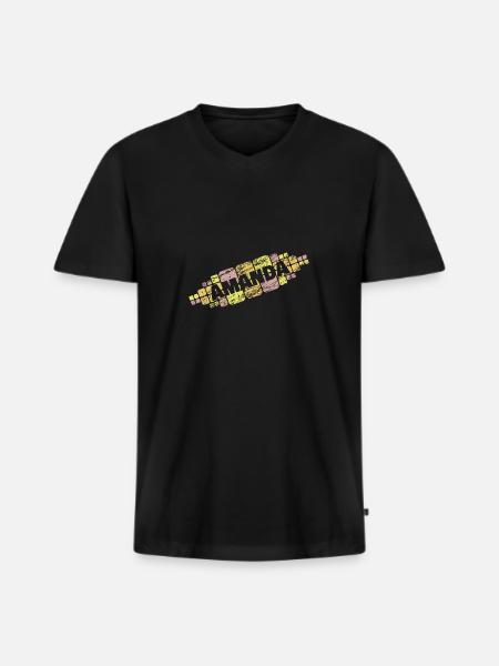 Amanda - T-shirt encolure en V Premium bio Homme - noir