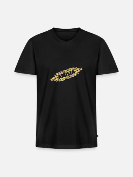 Amilia - Männer Premium Bio T-Shirt mit V-Ausschnitt - Schwarz