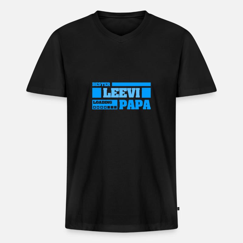 Leevi als Vorname - Männer Premium Bio T-Shirt mit V-Ausschnitt - Schwarz