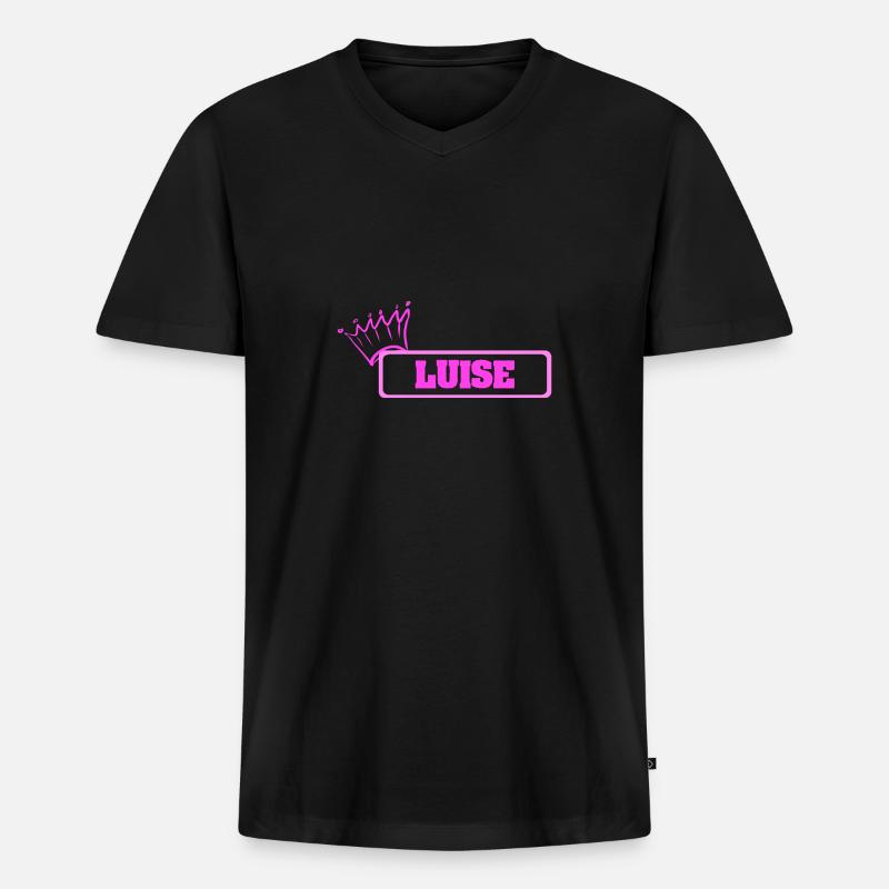Krone Luise - Männer Premium Bio T-Shirt mit V-Ausschnitt - Schwarz