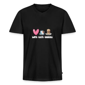 Concha Hispanic Mexikanisch Pan Dulce - Männer Premium Bio T-Shirt mit V-Ausschnitt - Schwarz - Vorne - Nico (187cm)