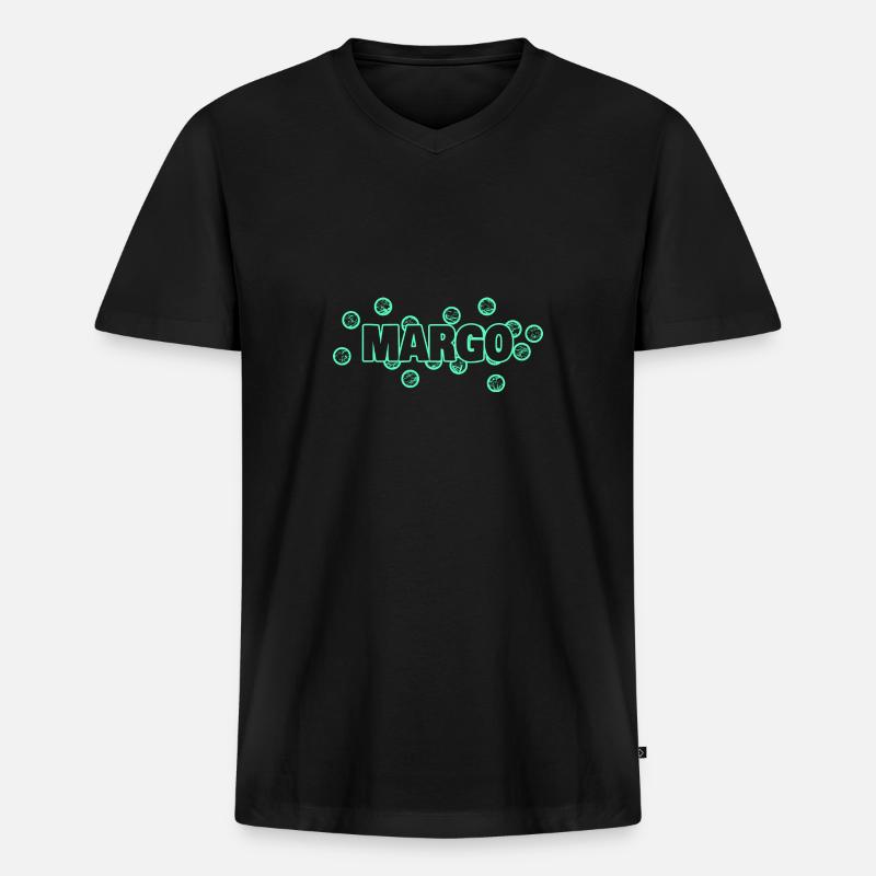 Lustig Margo - Männer Premium Bio T-Shirt mit V-Ausschnitt - Schwarz