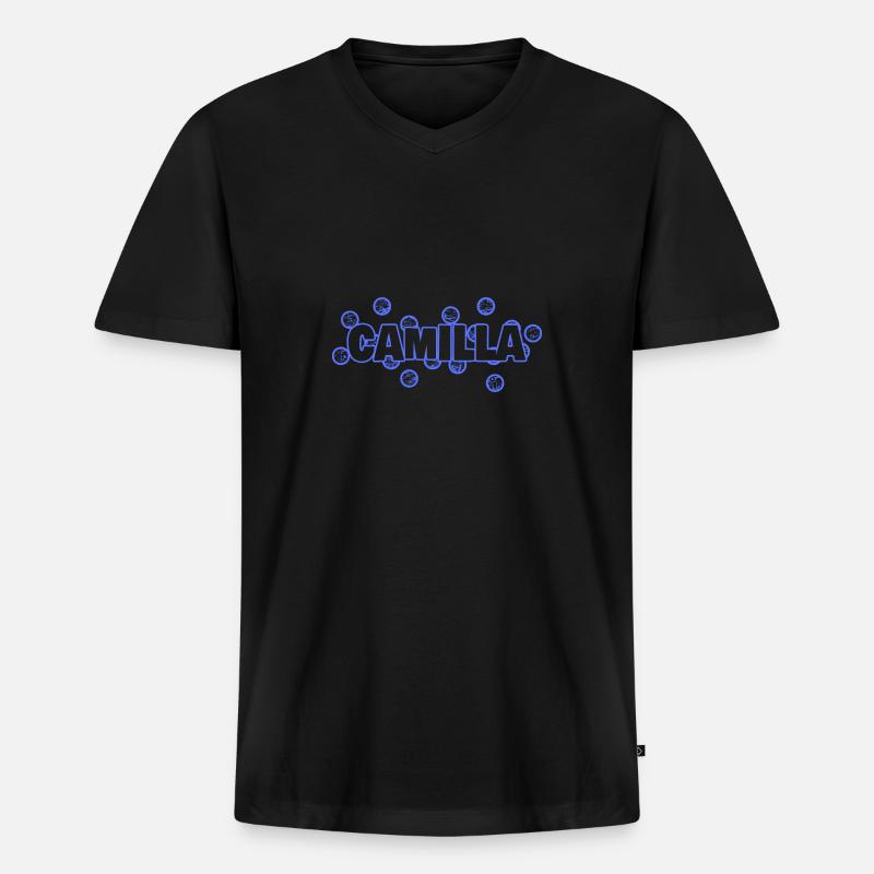 Liebe Camilla - Männer Premium Bio T-Shirt mit V-Ausschnitt - Schwarz
