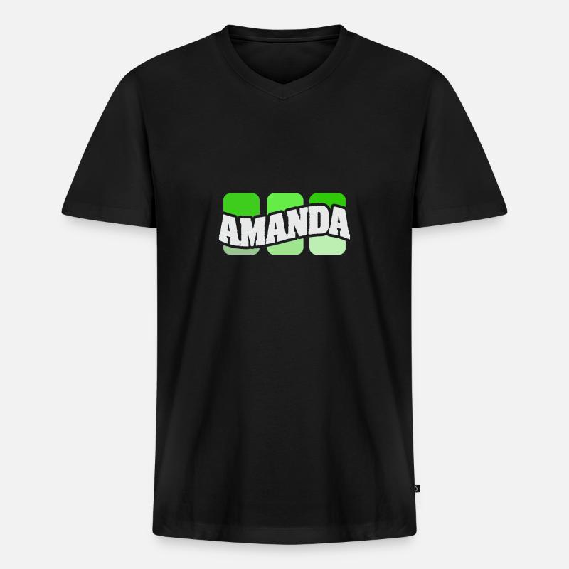 Amanda - Männer Premium Bio T-Shirt mit V-Ausschnitt - Schwarz